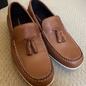 Rockport Mens Casual Shoes Malcolm Leather Slip On Tassel Loafers 8.5M Tan Brown